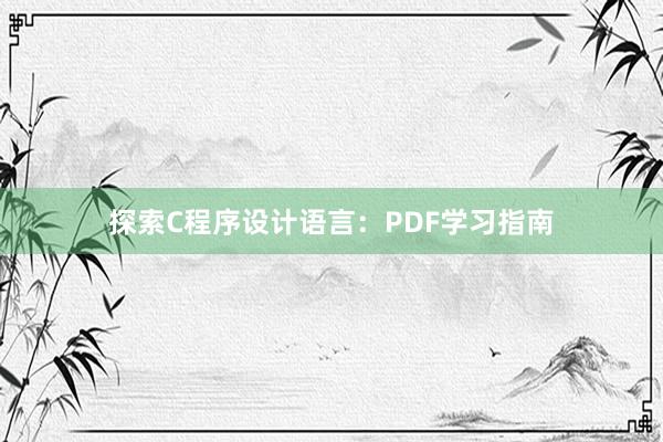 探索C程序设计语言：PDF学习指南